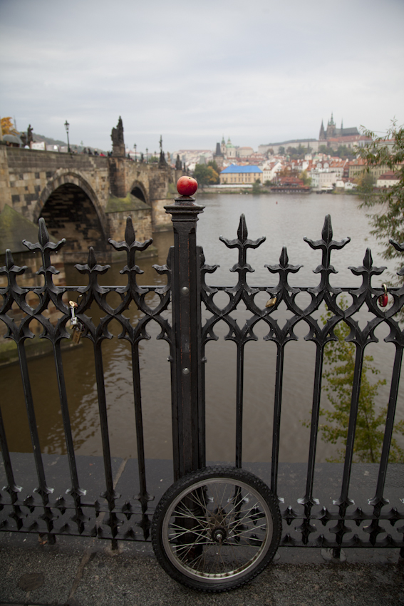 Rad und Apfel in Prag